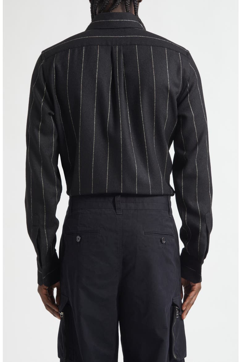 Gold Fit Pinstripe Flannel Shirt, Alternate, color, RIGATO