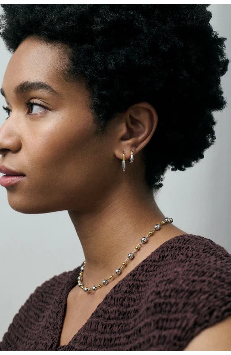 Astley Clarke Gold & Silver Aurora U-Hoop Huggie, Alternate, color, Gold