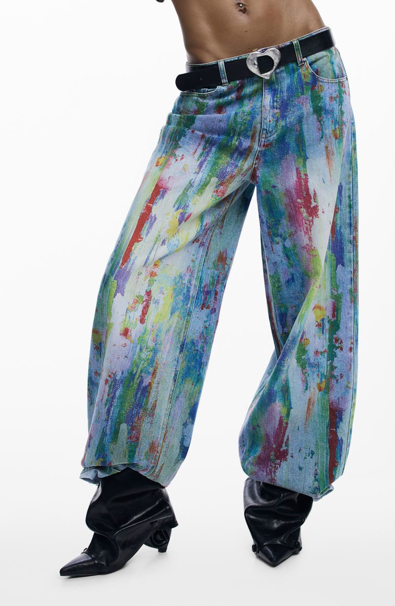 Desigual Wide Leg Jeans, Main, color, 