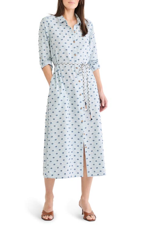 Liana Clip Dot Midi Shirtdress