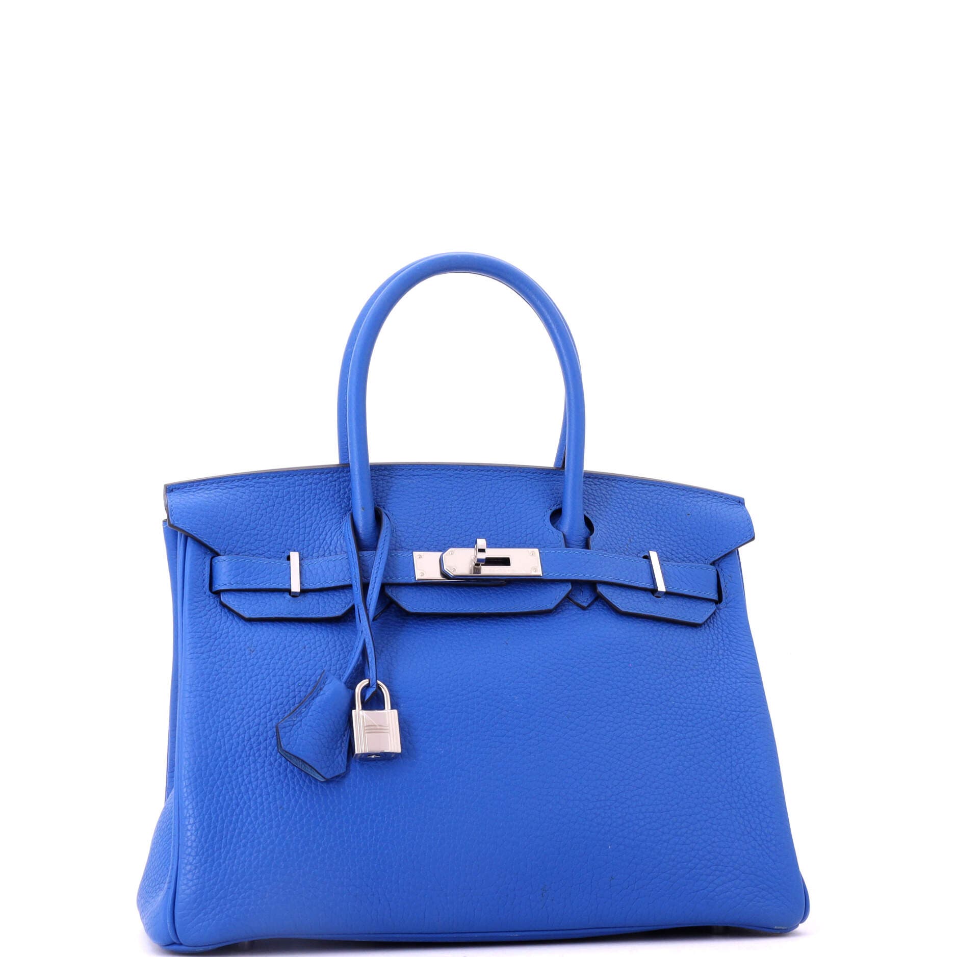 Birkin Handbag Verso Clemence with Palladium Hardware 30, Alternate, color, Blue