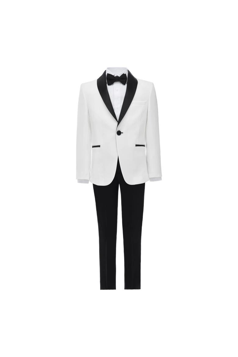 Shawl Lapel Suit, Main, color, White