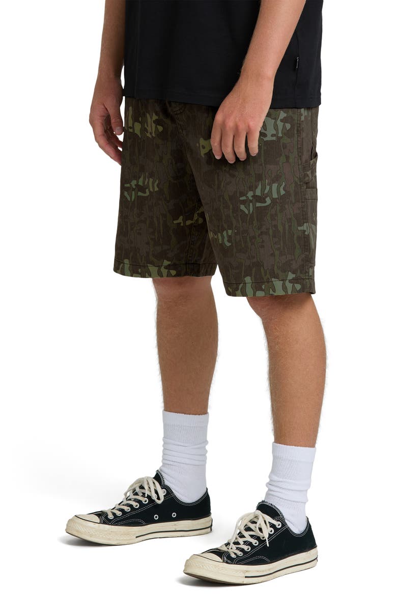 Billabong Bad Dog Camo Elastic Waist Carpenter Shorts, Alternate, color, 