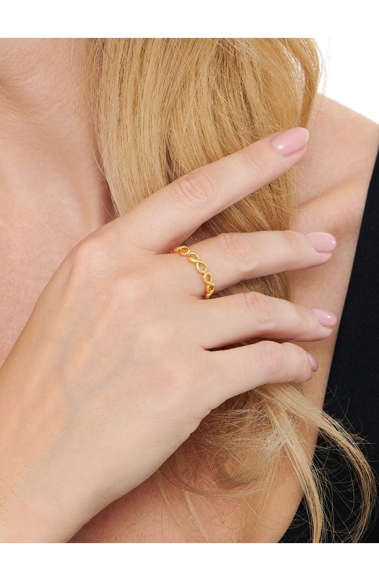 DEVATA Infinity Eternity Ring in Gold Plated Sterling Silver, Alternate, color, Yellow Gold