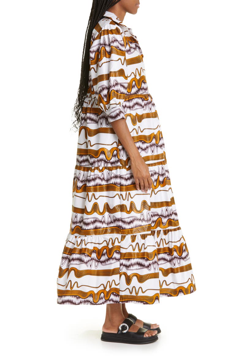Mix Print Cotton Blend Dress (Limited Edition), Alternate, color, COCOA WHITE