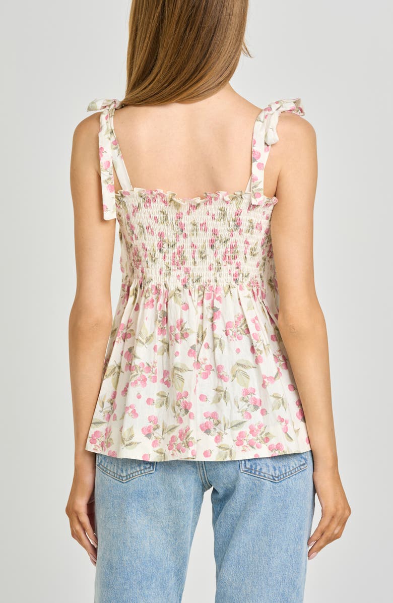 WAYF Stevie Floral Linen Blend Top, Alternate, color, Garden Raspberry