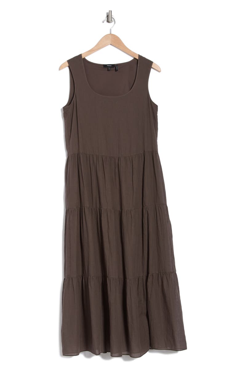 Theory Sleeveless Tiered Cotton Maxi Dress, Alternate, color, 