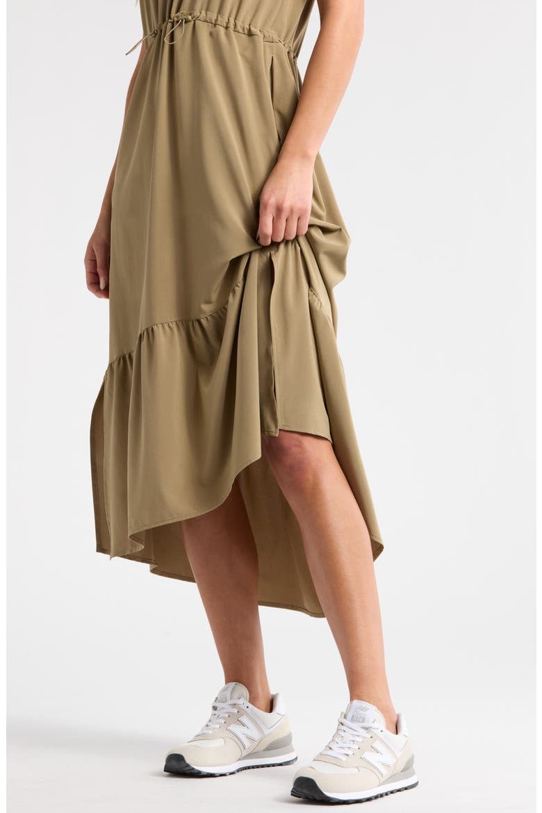Pursuit Tiered Midi Dress, Alternate, color, OLIVE COVERT
