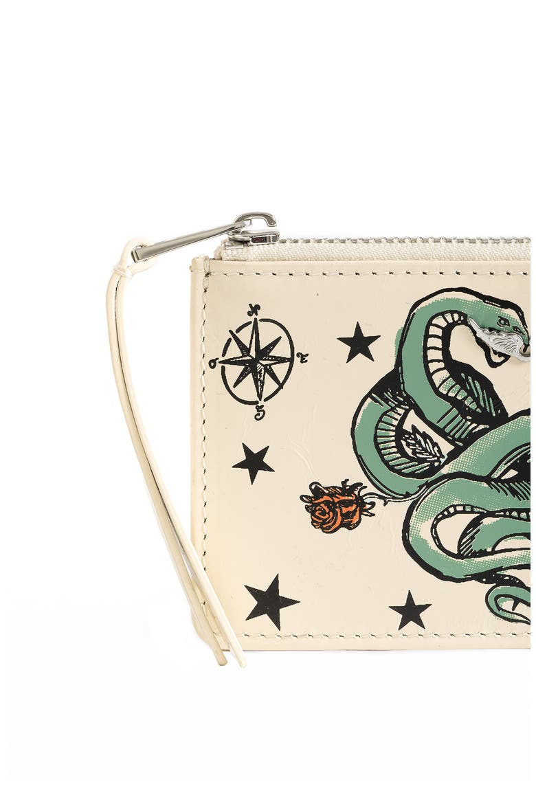 ZV Card Tattoo Leather Card Case, Alternate, color, FLASH