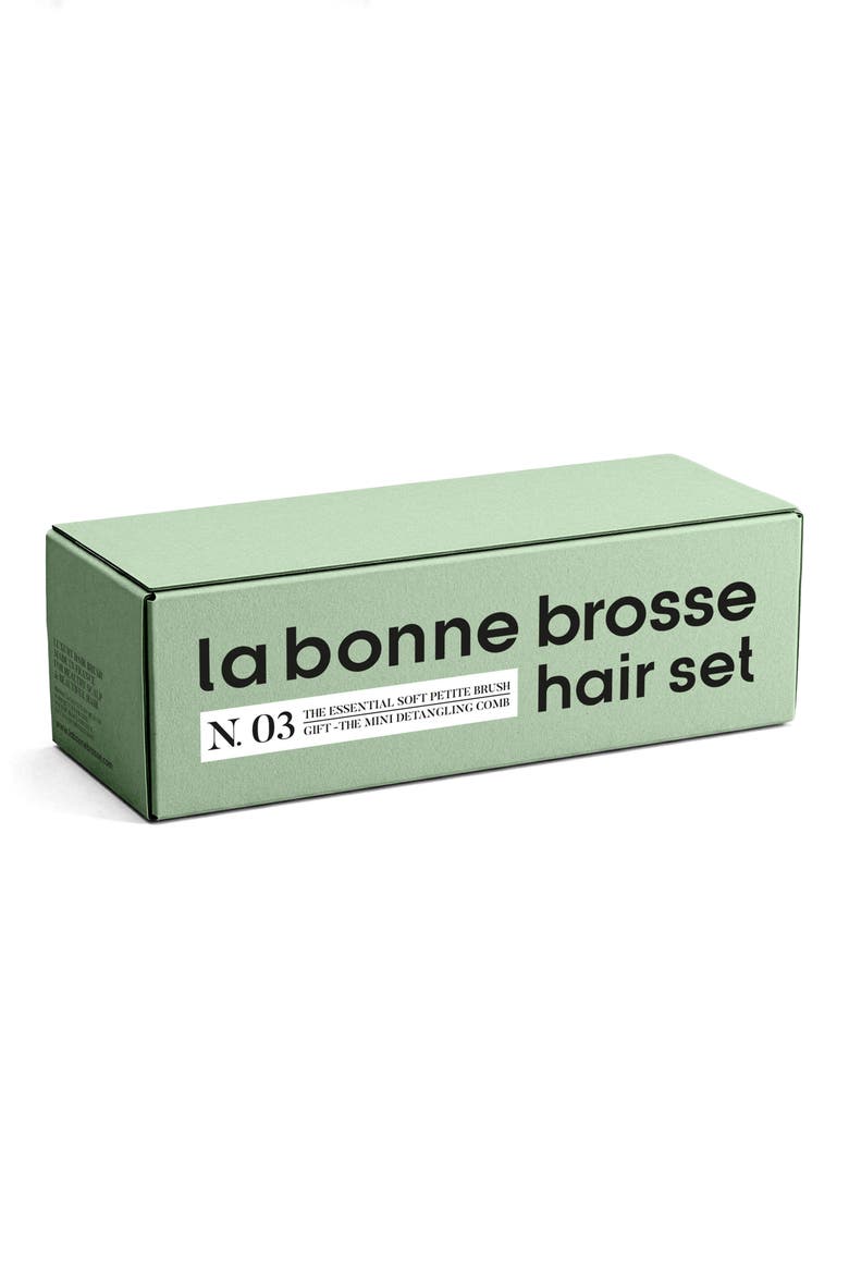 N.03 Essential Soft Petite Brush & Mini Comb Set, Alternate, color, GREEN