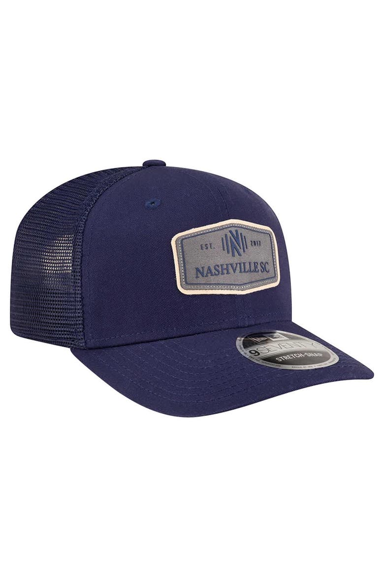 Men's New Era  Navy Nashville SC Labeled 9SEVENTY Trucker Stretch-Snap Adjustable Hat, Alternate, color, Navy
