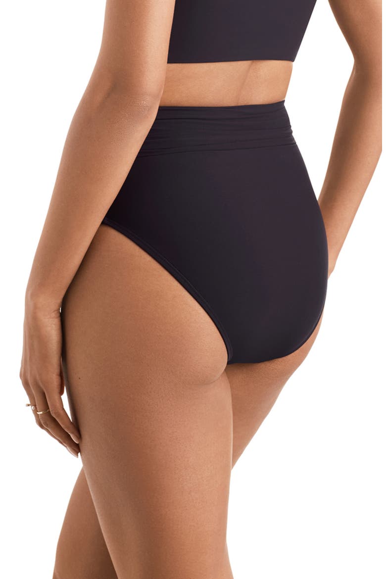 Morgan High Waist Bikini Bottoms, Alternate, color, BLACK