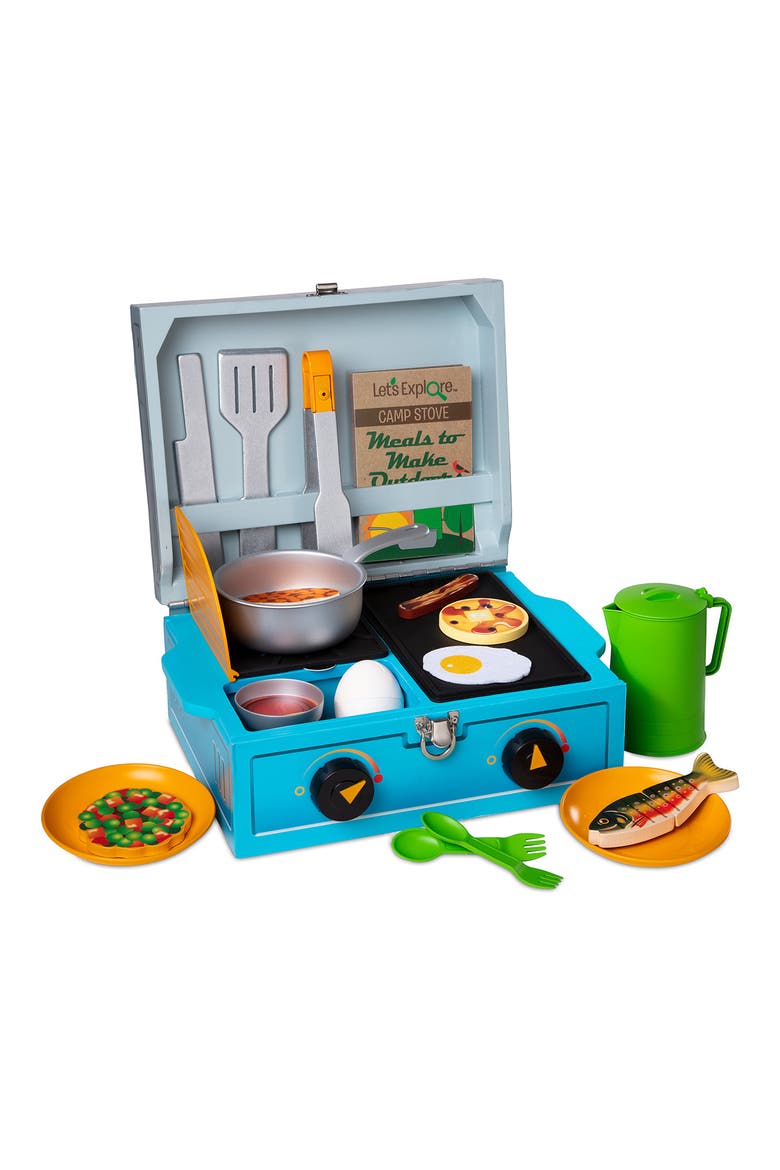 Let's Explore Wooden Camp Stove Playset, Main, color, 000