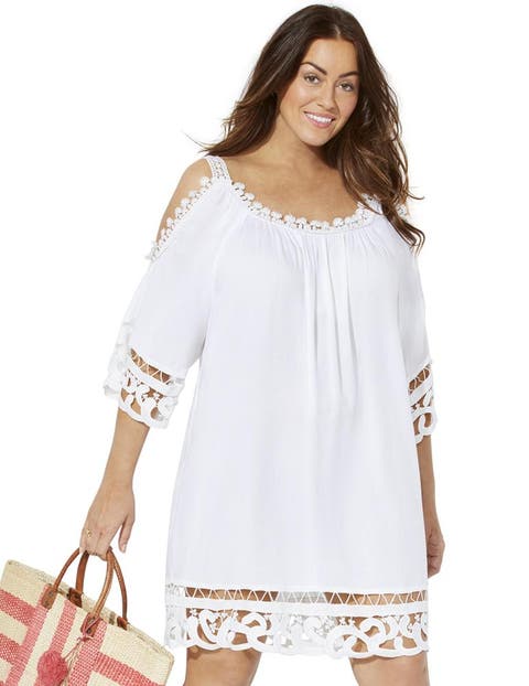 Vera Crochet Cold Shoulder Cover Up Dress