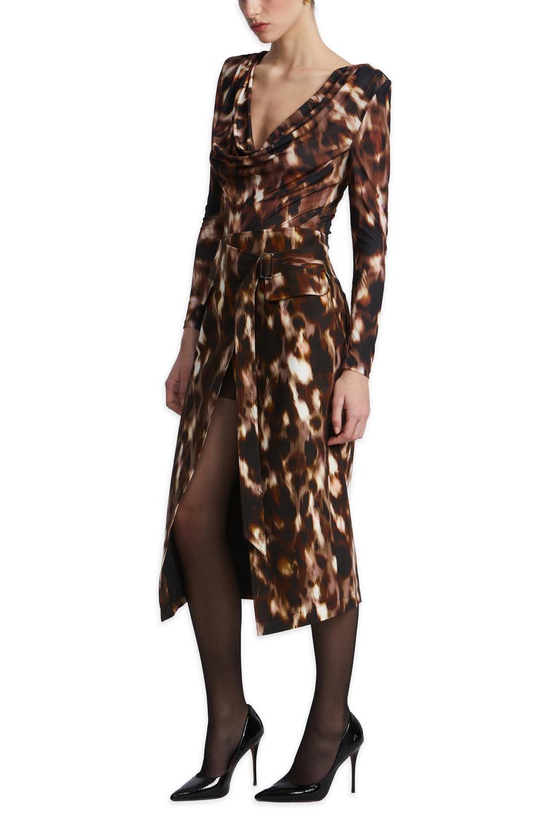 Overlap Midi Skirt, Alternate, color, LEOPARD DESERT PALM PRINT