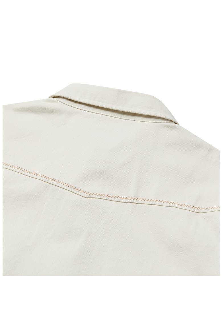 Amarillo Short Sleeve Cotton Twill Button-Up Shirt, Alternate, color, WHITE WASH