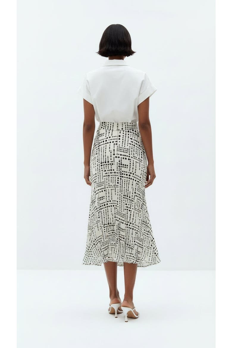Ezra A Line Patterned Midi Skirt, Alternate, color, MULTI COLOR