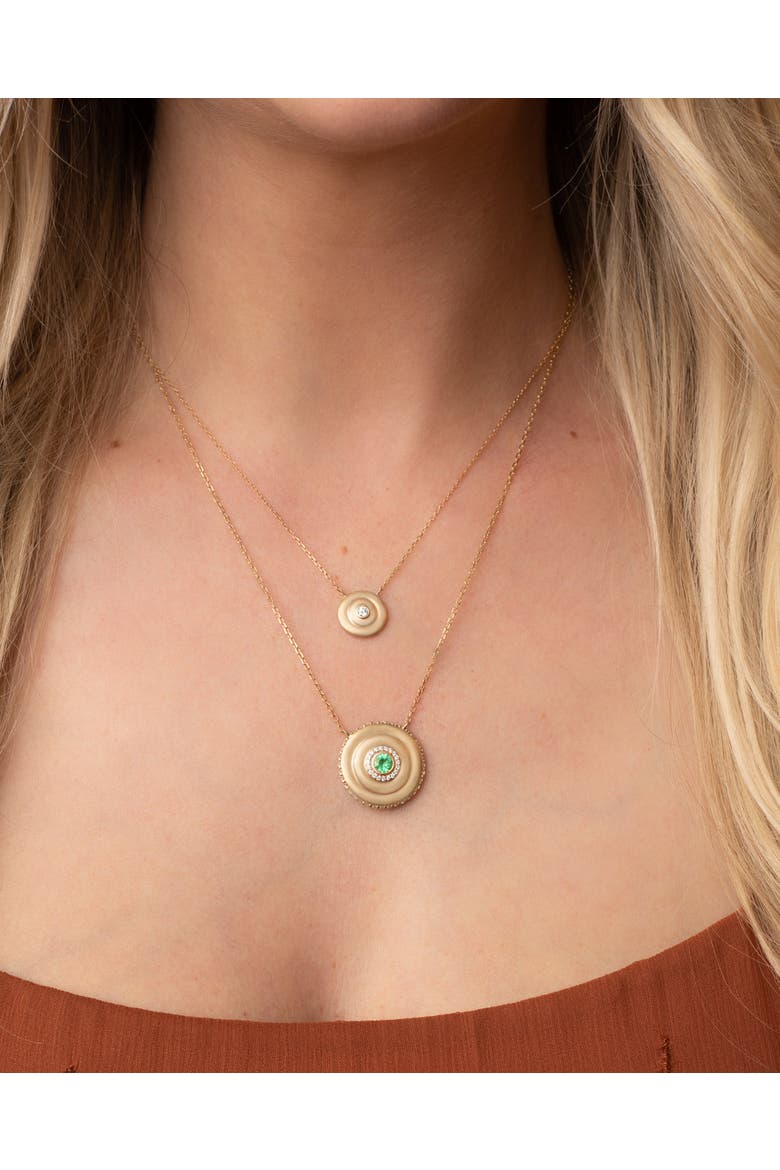 Evolve Small Disk Pendant Necklace, Alternate, color, Diamond-Gold