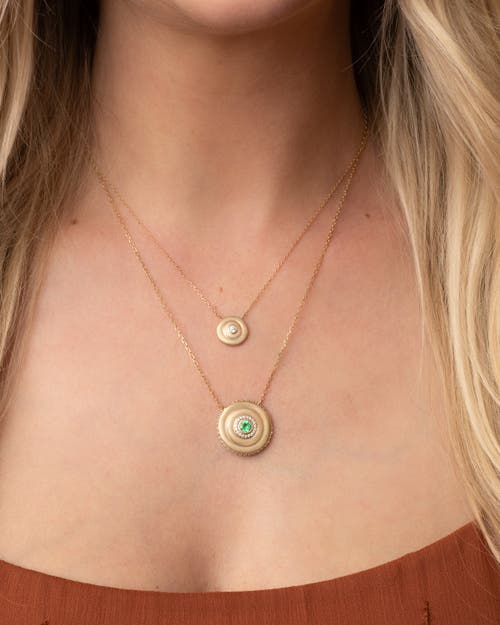 Campbell + Charlotte Evolve Small Disk Pendant Necklace In Gold