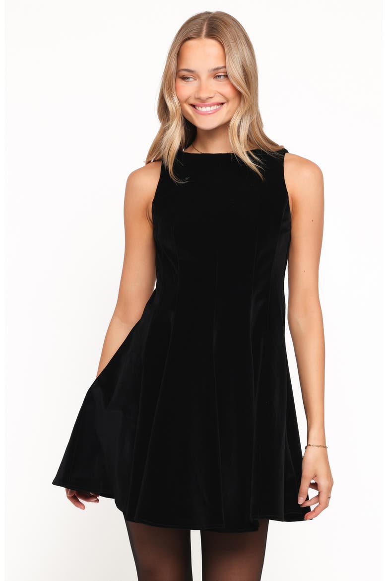 Pearla Fit & Flare Minidress, Alternate, color, BLACK VELVET