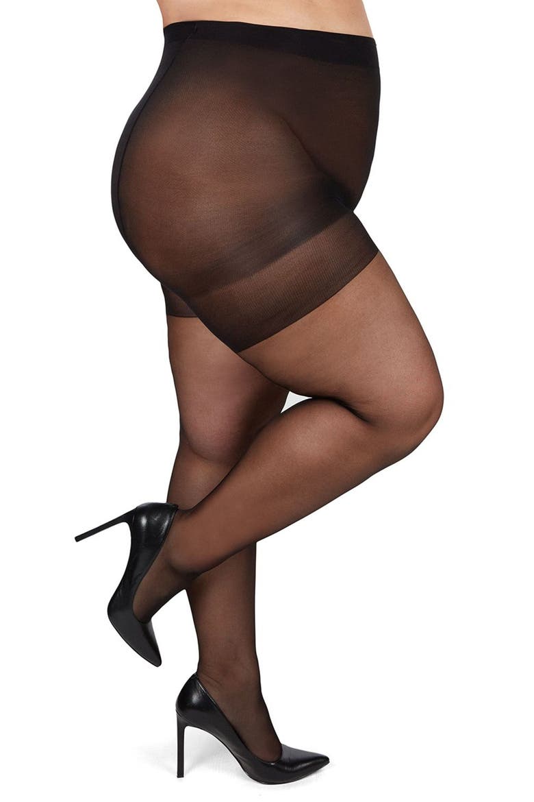 2-Pack Curvy Silky Sheer Tights, Main, color, BLACK