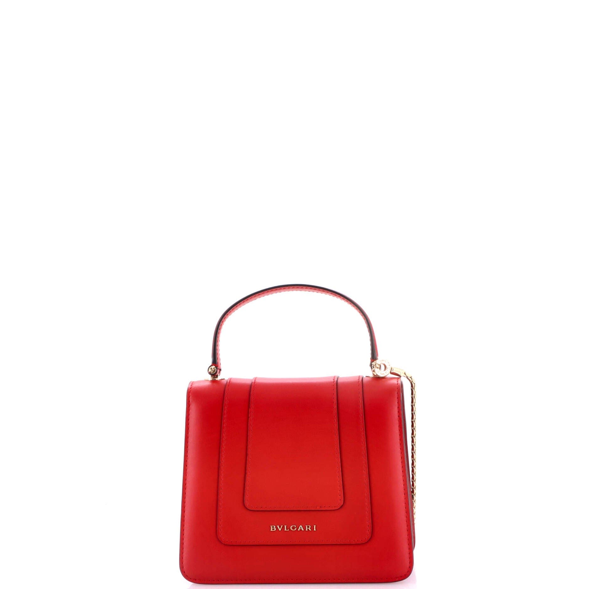 Serpenti Forever Top Handle Bag Leather Small, Alternate, color, Red