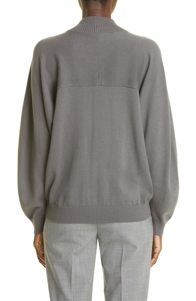 Lafayette 148 New York Women's Mock Neck Zip Front Sweater, Alternate, color, 
