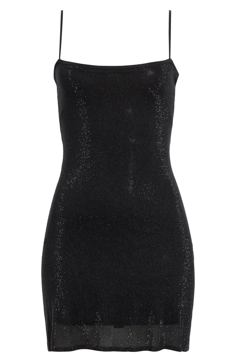 Alexander Wang Clear Beaded Minidress, Alternate, color, Black