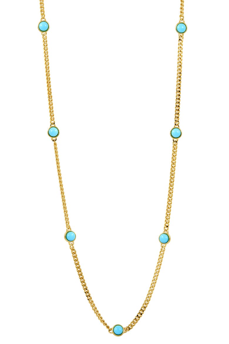 Simulated Turquoise Station Chain Necklace, Main, color, YELLOW