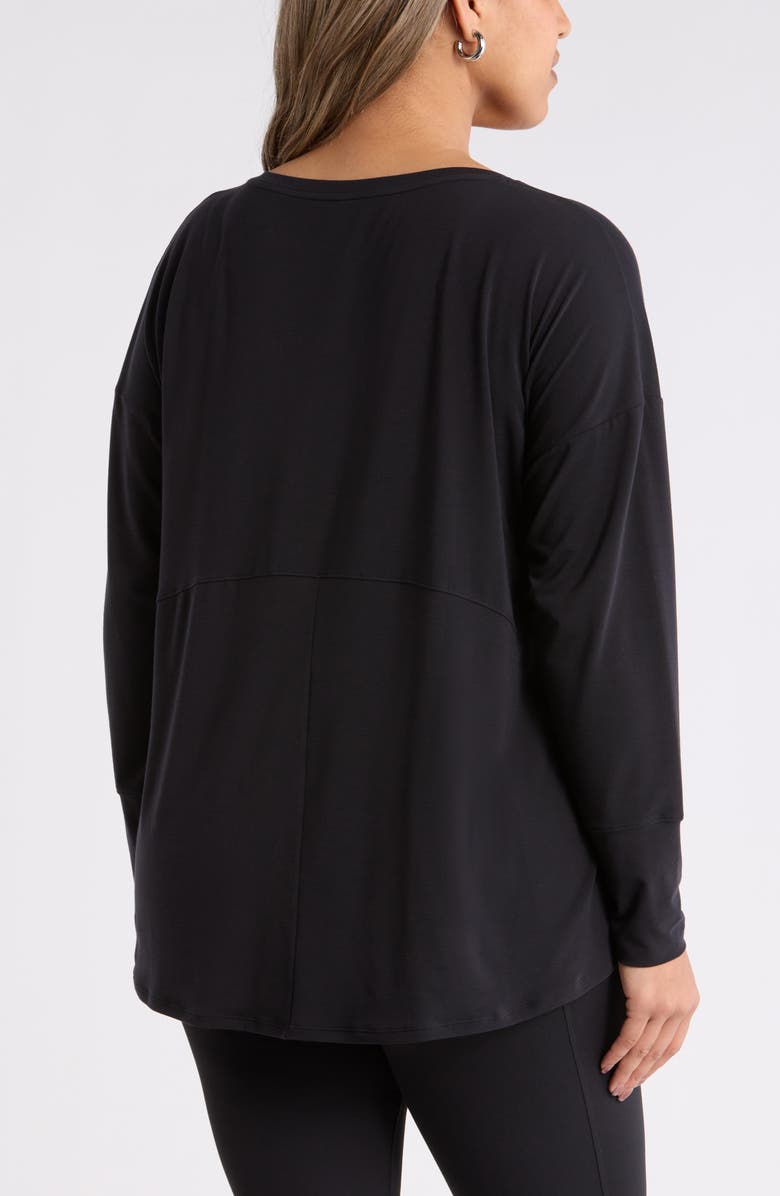 Zella Breathe Long Sleeve T-Shirt, Alternate, color, Black