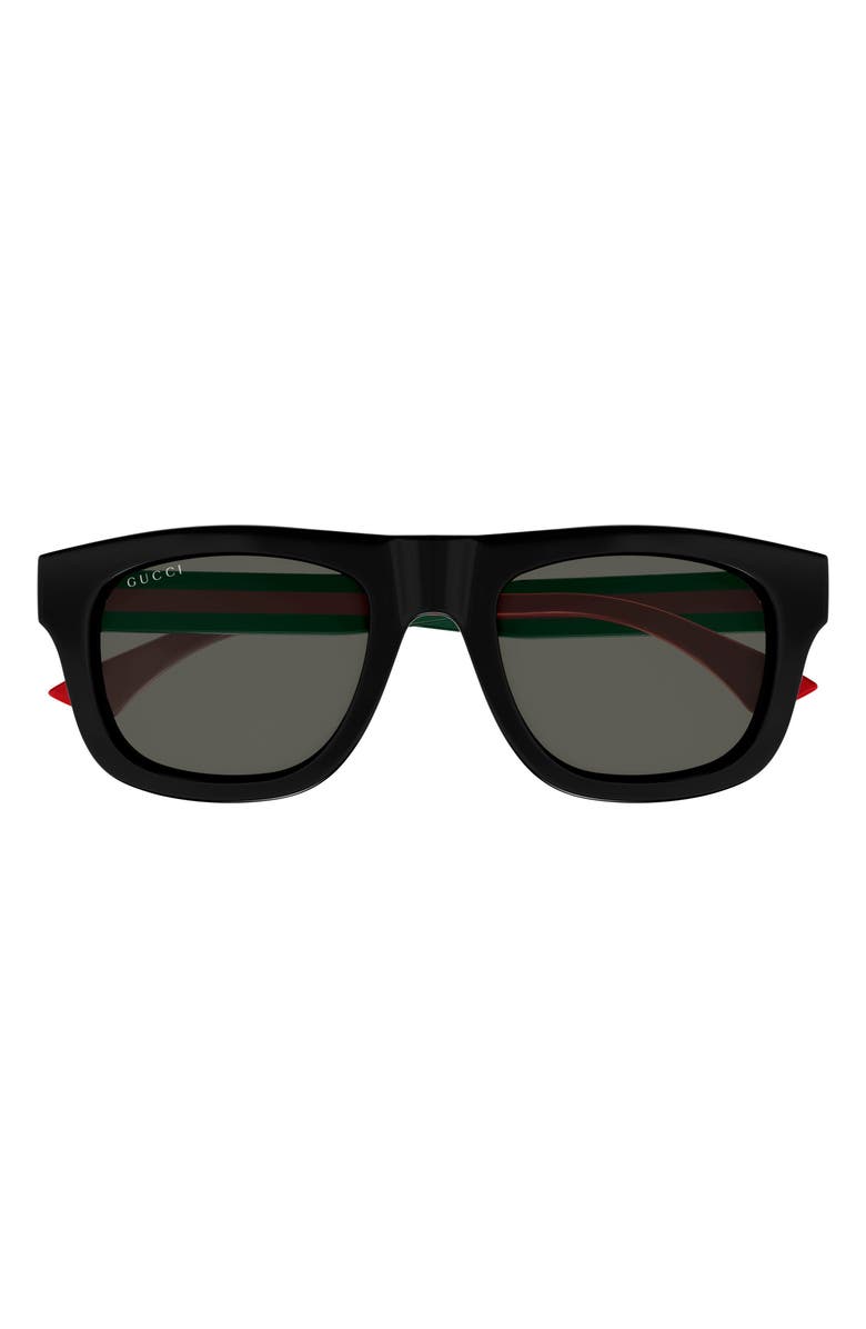 Gucci 52mm Square Sunglasses, Main, color, Black