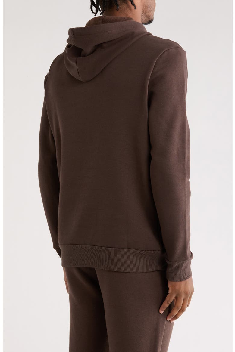 Freeform Fleece Pullover Hoodie, Alternate, color, BROWN MULCH