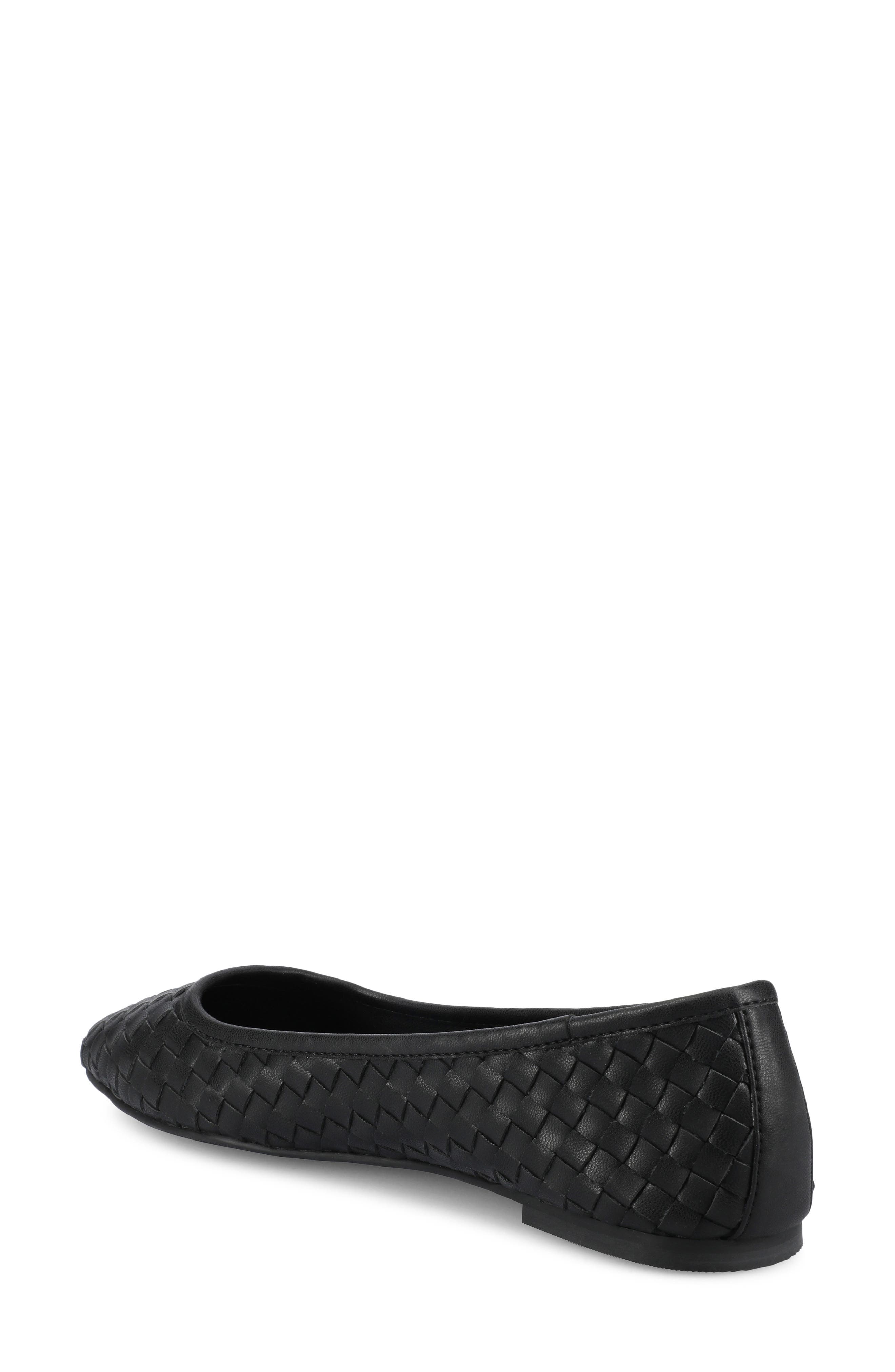 Journee Collection Savannah Woven Flat, Alternate, color, Black