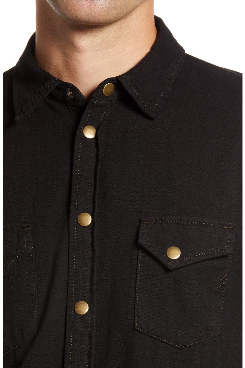 Denim Western Shirt, Alternate, color, BLACK