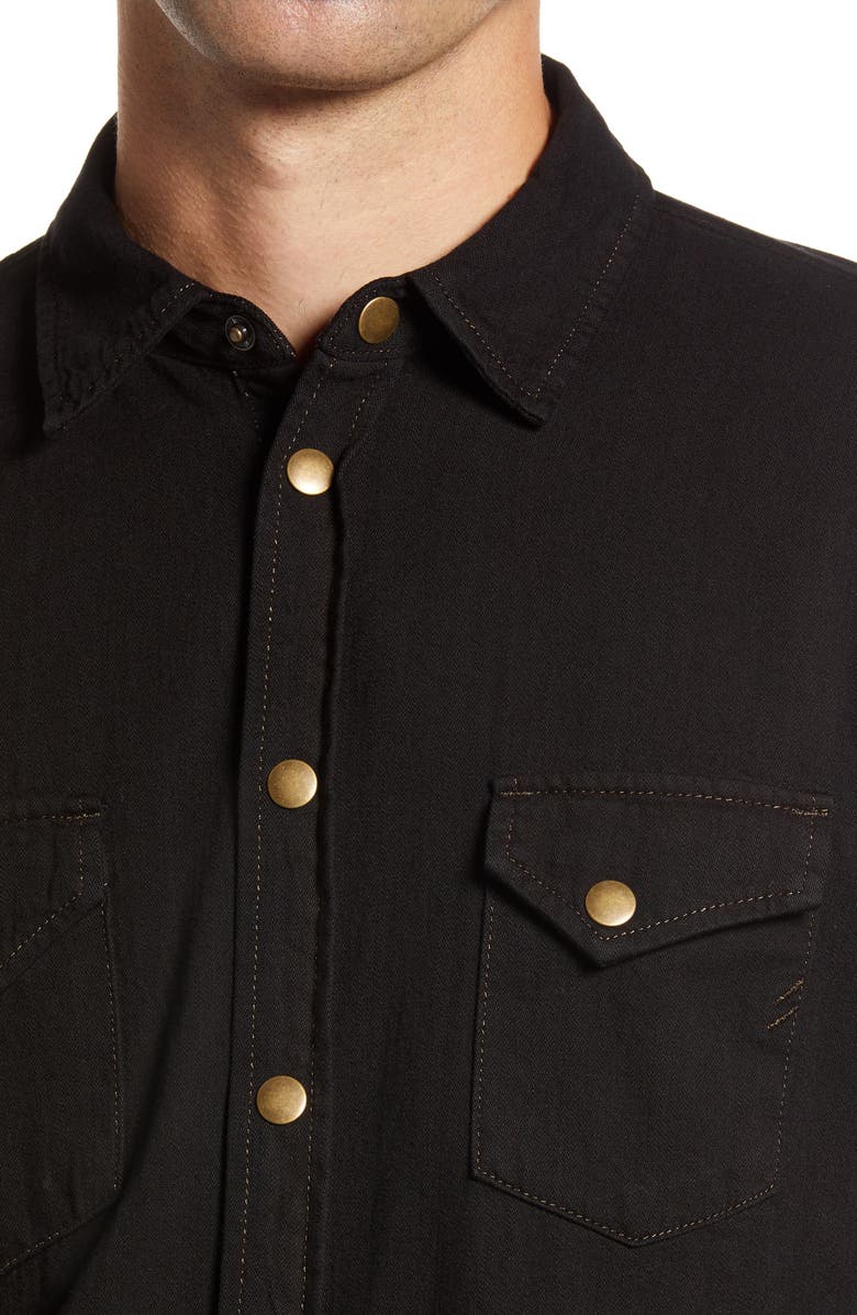 Billy Reid Denim Western Shirt, Alternate, color, Black
