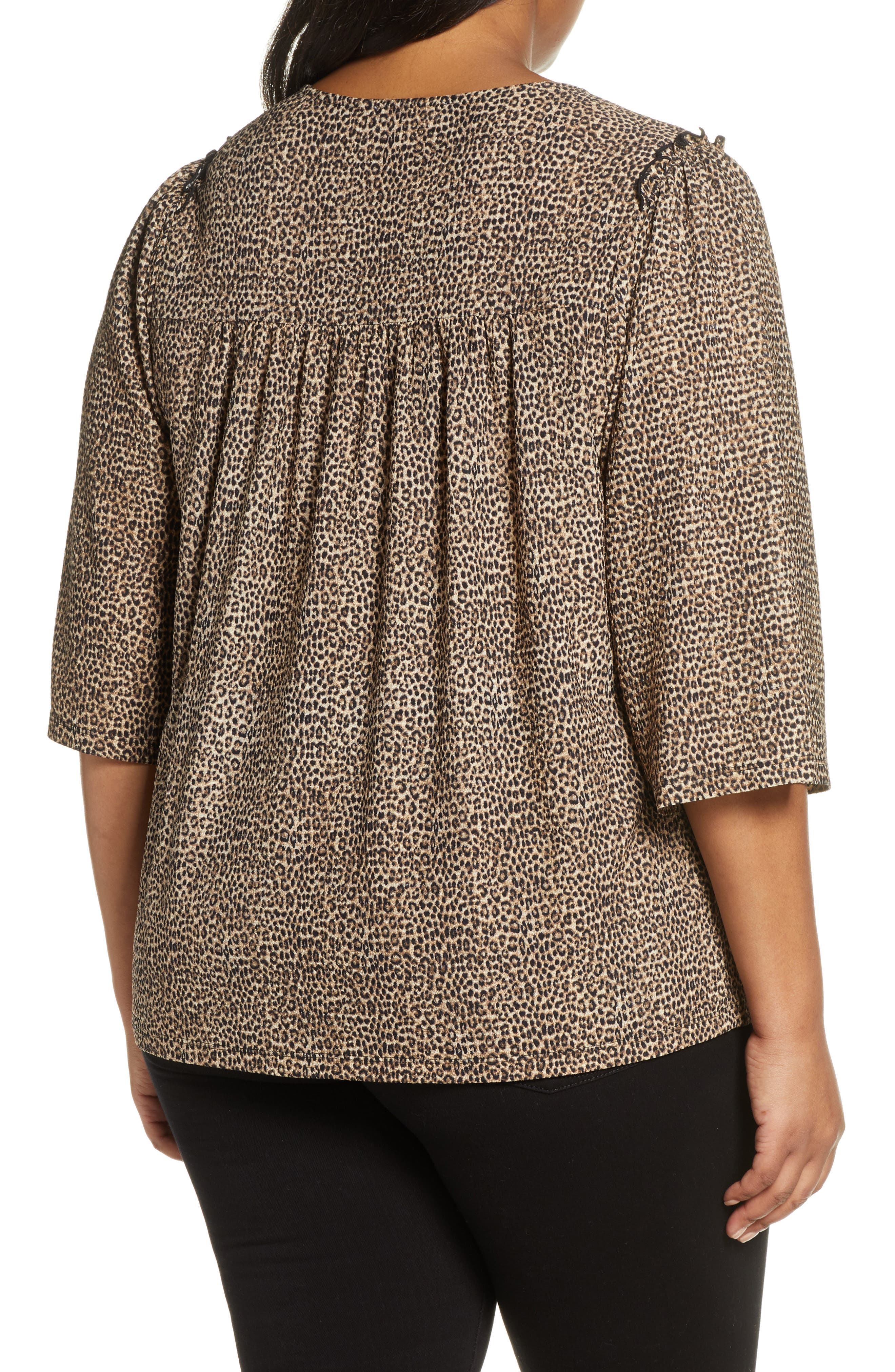 MICHAEL Michael Kors Cheetah Print Ruffle Detail Blouse (Women) | Nordstrom