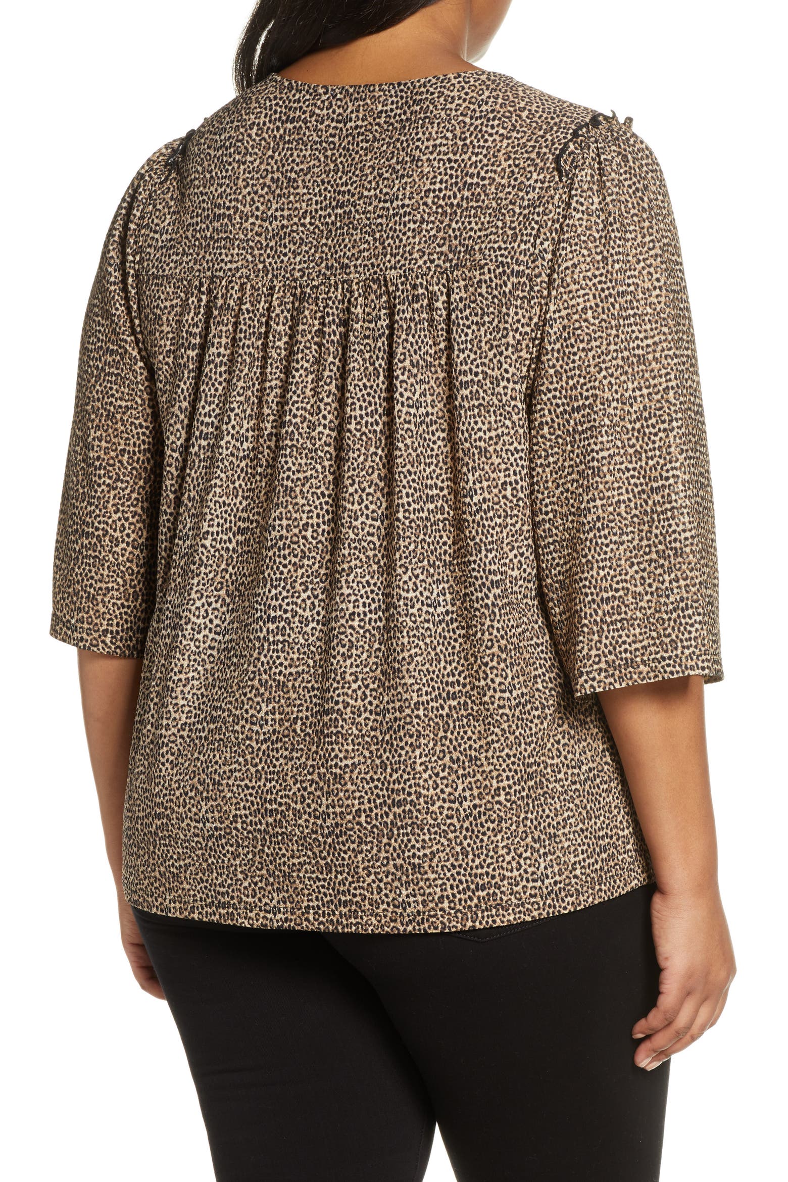 Michael Ruffles MICHAEL Michael Kors Cheetah Print Ruffle Detail Blouse (Women) | Nordstrom