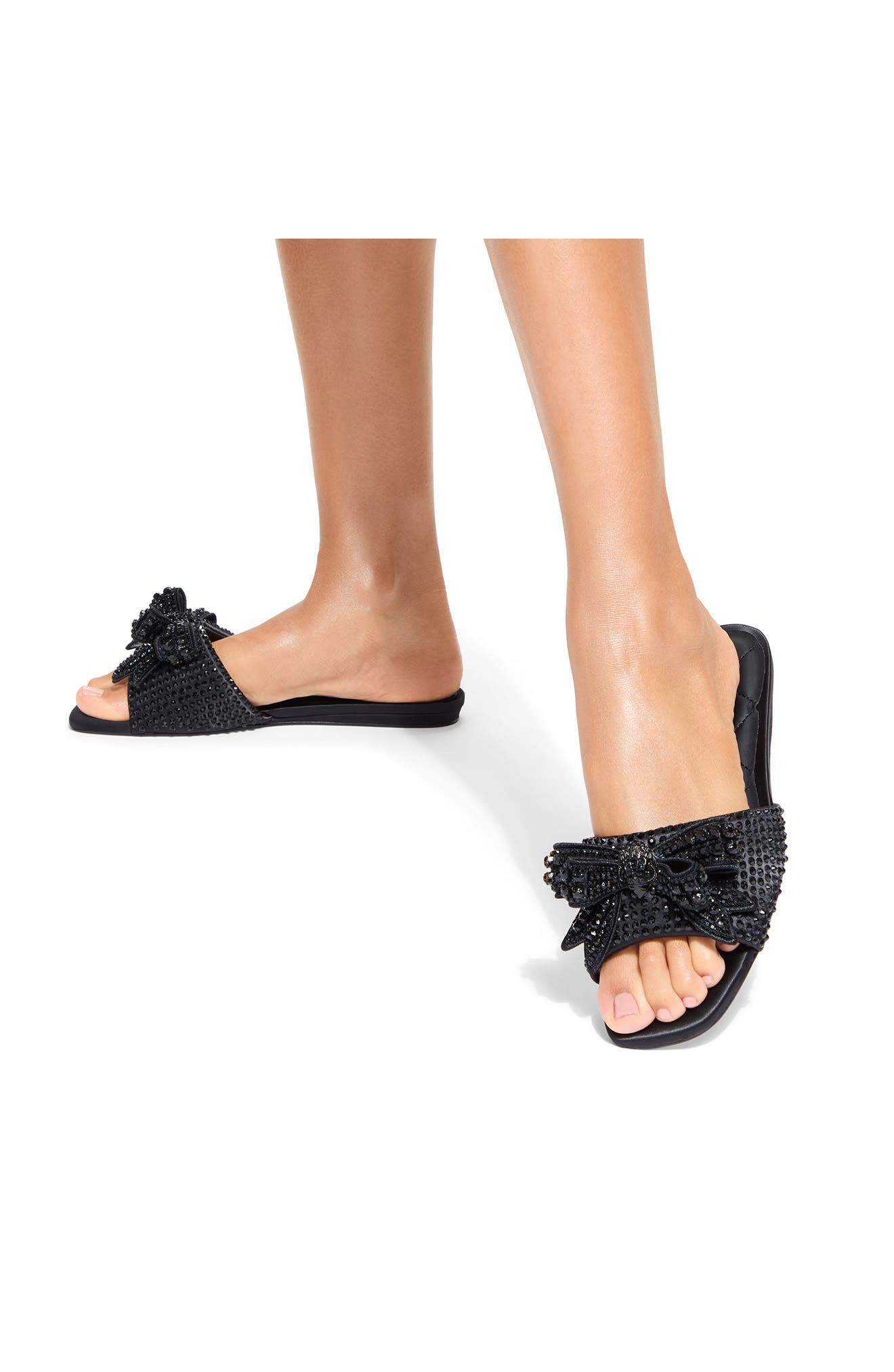 Kurt Geiger London Kensington Embellished Slide Sandal, Alternate, color, Black