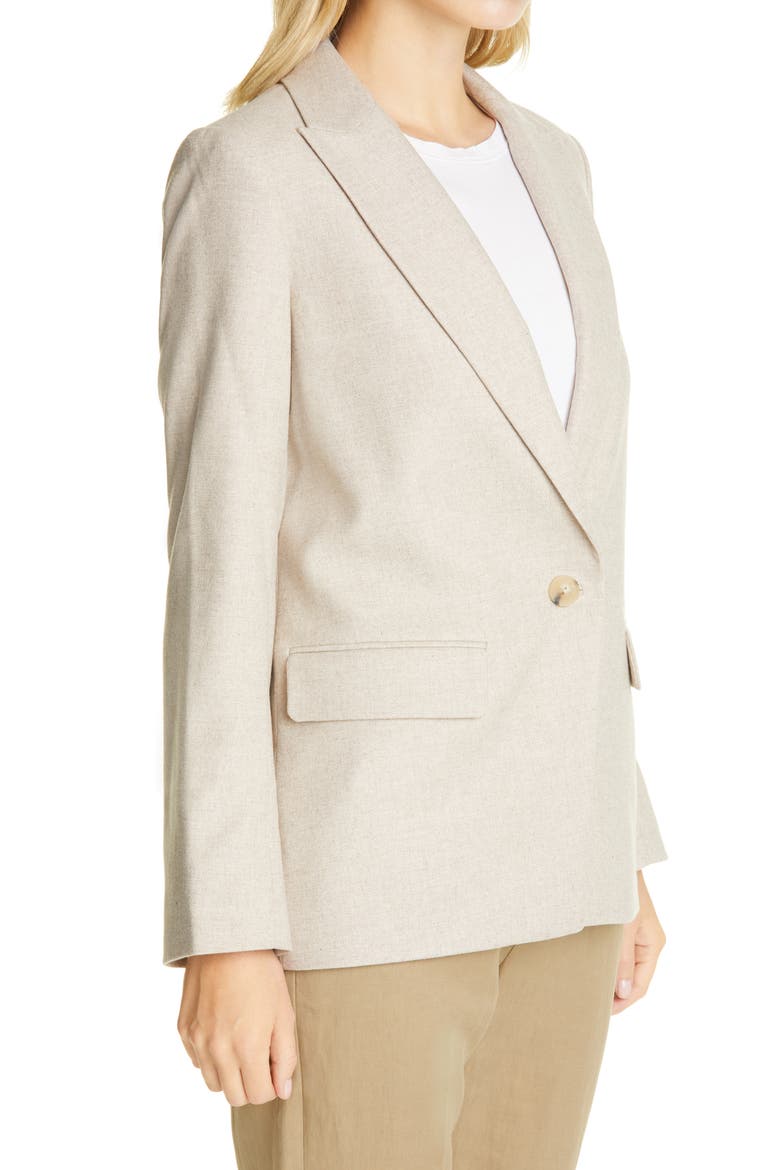 Boyfriend Flannel Blazer, Alternate, color, OATMEAL