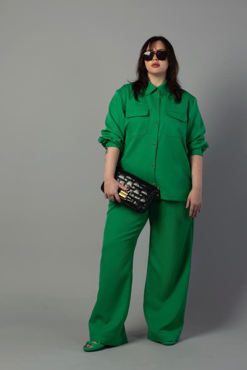 Baacal Riley Wide Pajama Style Pant In Green