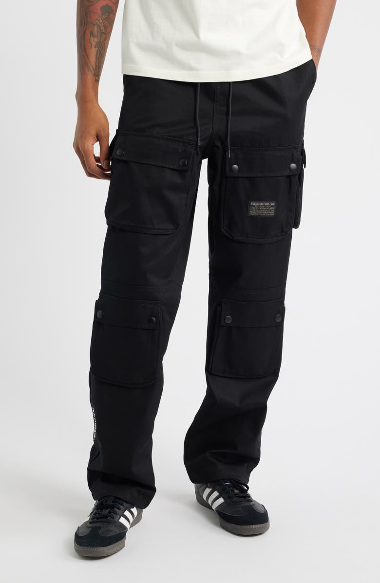 Billionaire Boys Club BB Hemisphere Cotton Twill Cargo Pants, Main, color, Black