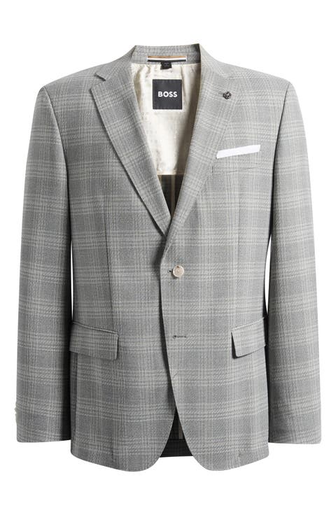 Hutson Slim Fit Grey Plaid Sport Coat