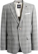BOSS Hutson Slim Fit Grey Plaid Sport Coat