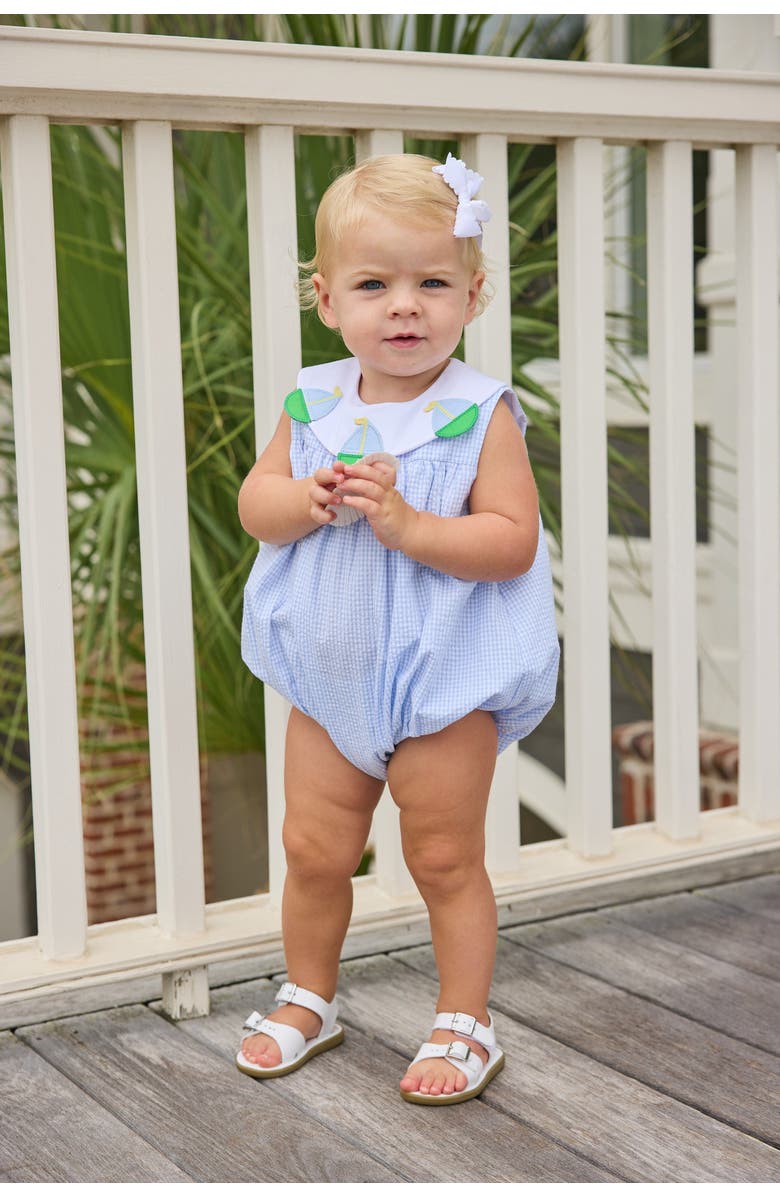 Little English Applique Bib Bubble, Alternate, color, Sailboats