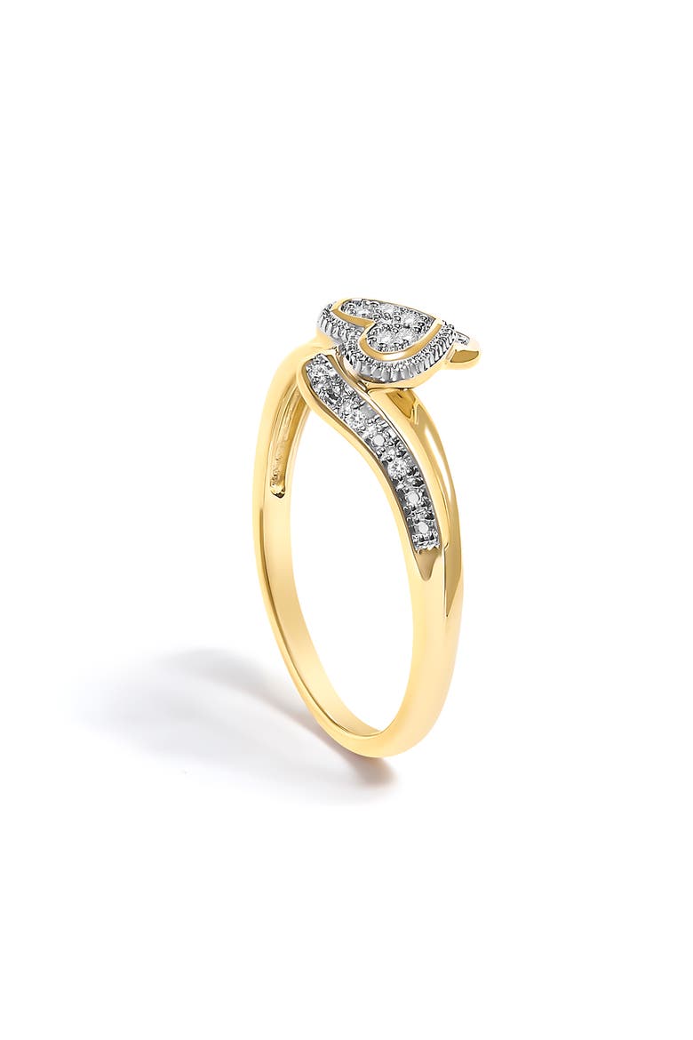 10K Yellow Gold Diamond Accent Filigree Heart Promise Ring, Alternate, color, Yellow