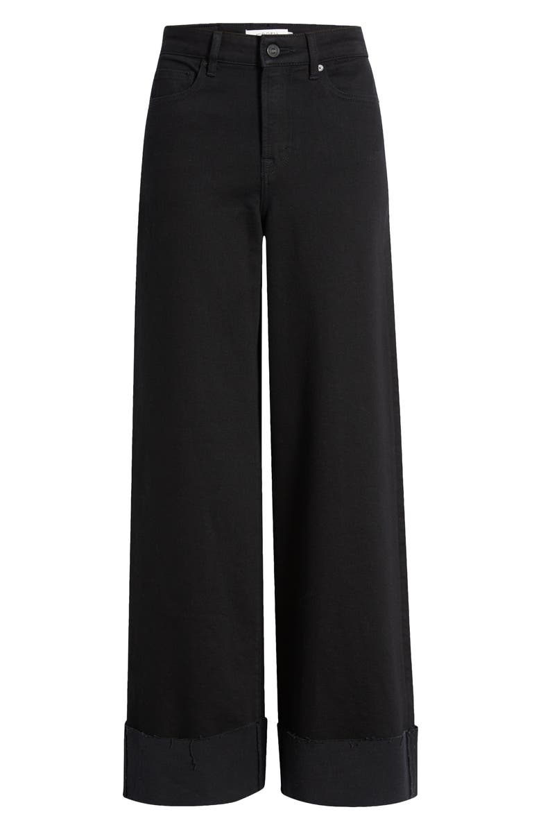 HIDDEN JEANS Cuffed Raw Hem High Waist Wide Leg Jeans, Alternate, color, 