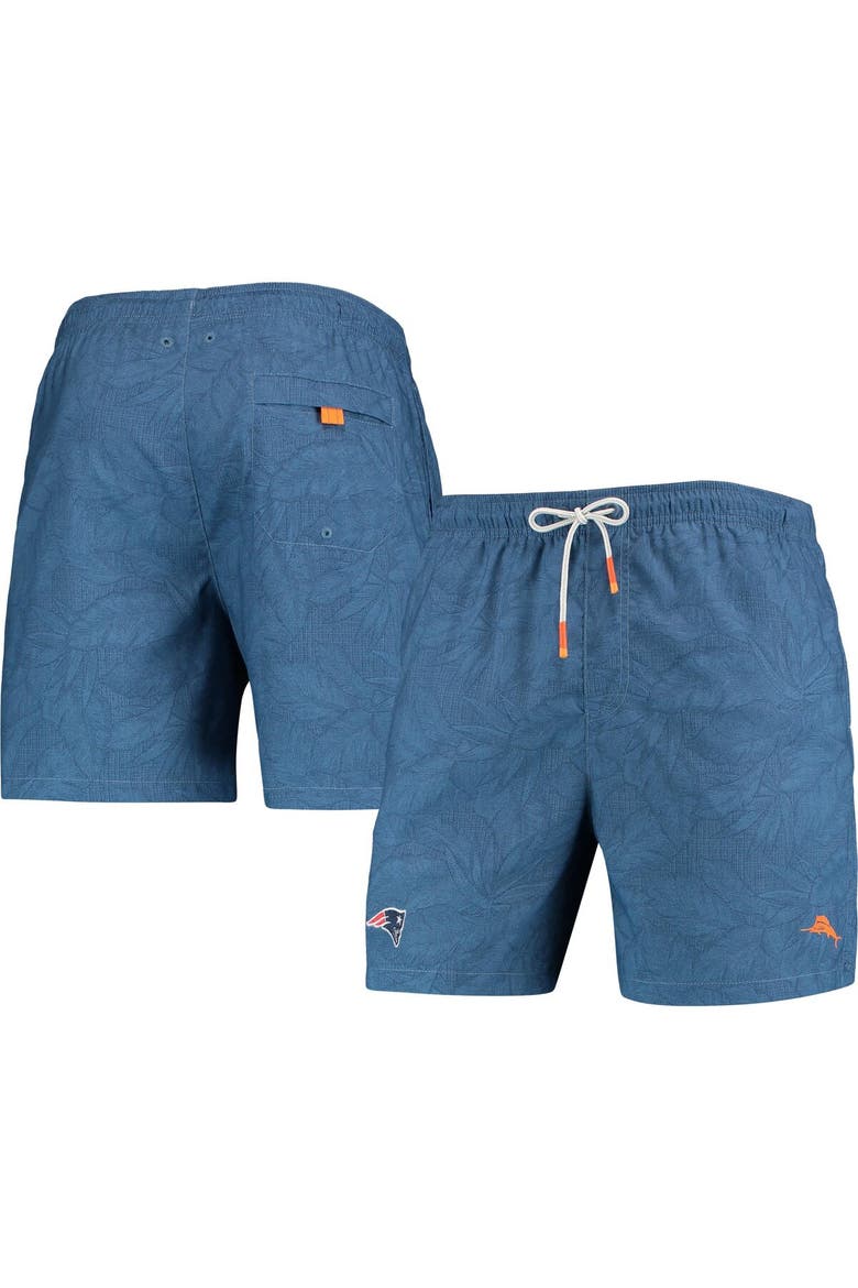Men's Tommy Bahama Navy New England Patriots Naples Layered Leaves Swim Trunks, Main, color, Navy