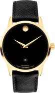 Movado Museum Classic Automatic Leather Strap Watch, 40mm