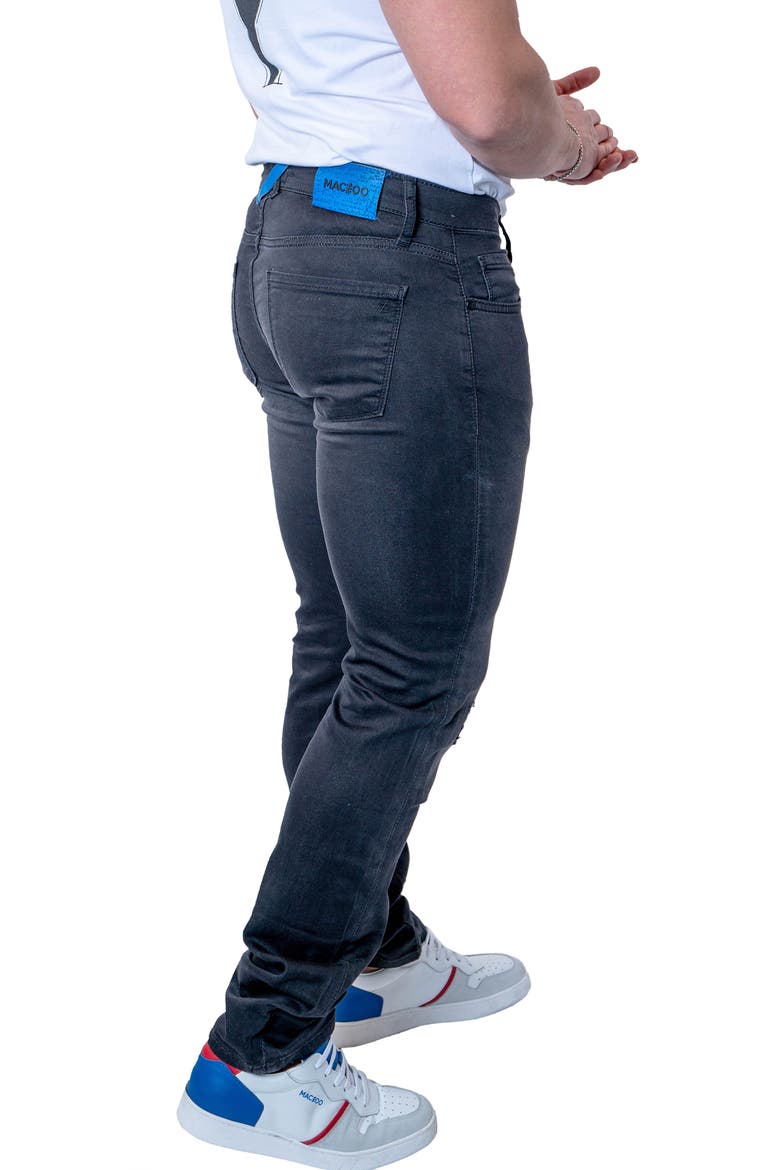 Tipped Athletic Fit Stretch Jeans, Alternate, color, GREY