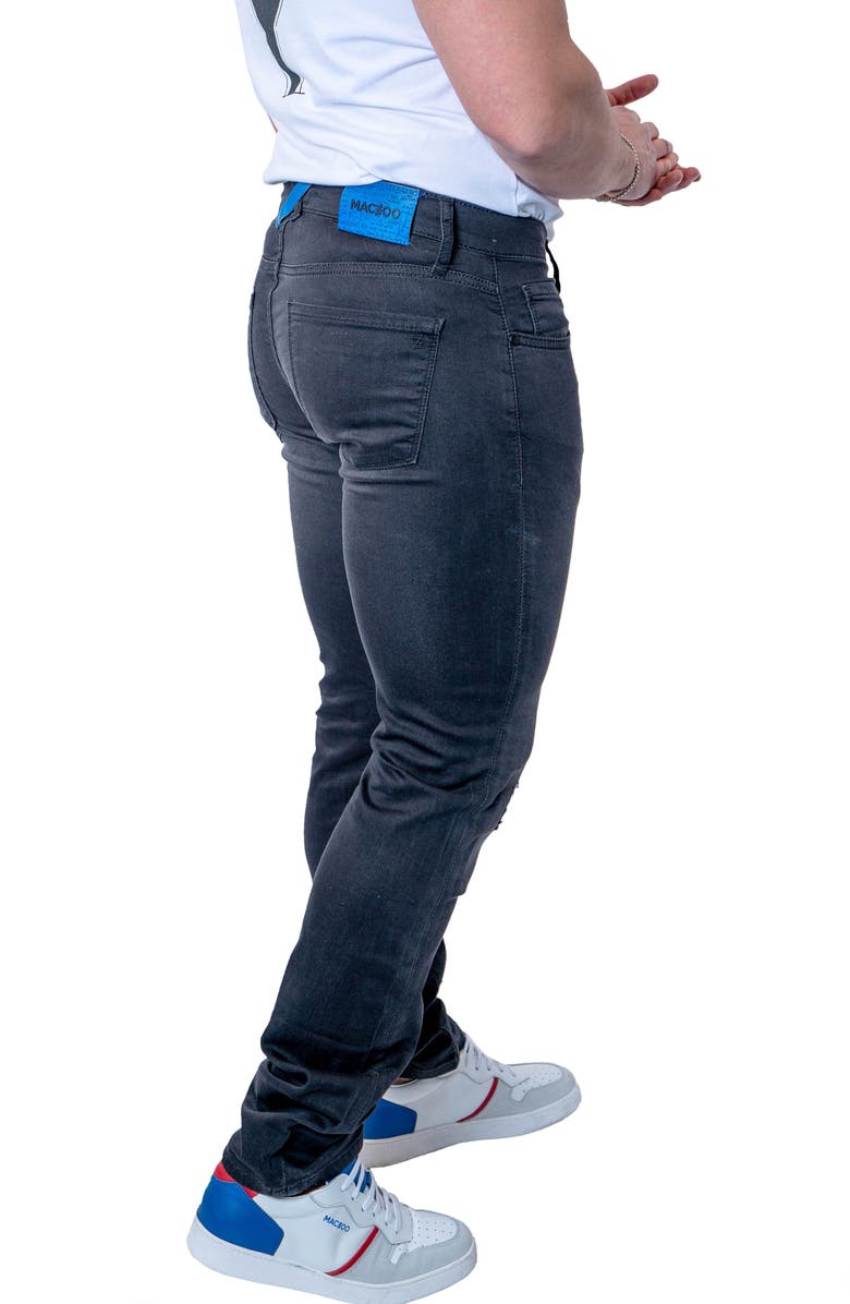 Maceoo Tipped Athletic Fit Stretch Jeans, Alternate, color, Grey